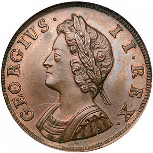 Farthing Obverse Image minted in UNITED KINGDOM in 1730 (1727-60 - George II)  - The Coin Database