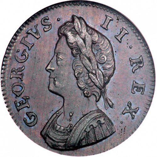 Farthing Obverse Image minted in UNITED KINGDOM in 1731 (1727-60 - George II)  - The Coin Database