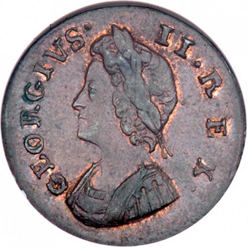 Farthing Obverse Image minted in UNITED KINGDOM in 1737 (1727-60 - George II)  - The Coin Database