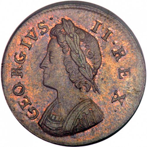 Farthing Obverse Image minted in UNITED KINGDOM in 1739 (1727-60 - George II)  - The Coin Database