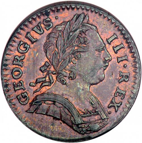 Farthing Obverse Image minted in UNITED KINGDOM in 1773 (1760-20 - George III)  - The Coin Database