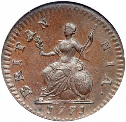 Farthing Reverse Image minted in UNITED KINGDOM in 1771 (1760-20 - George III)  - The Coin Database