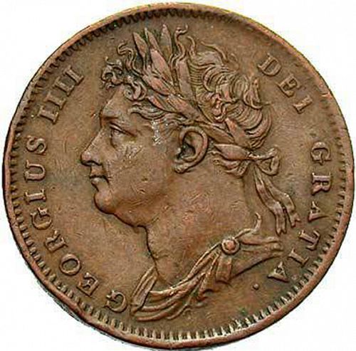 Farthing Obverse Image minted in UNITED KINGDOM in 1826 (1820-30 - George IV)  - The Coin Database