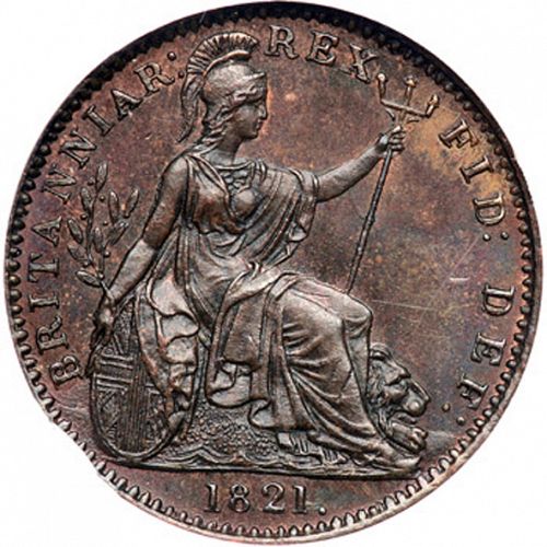 Farthing Reverse Image minted in UNITED KINGDOM in 1821 (1820-30 - George IV)  - The Coin Database