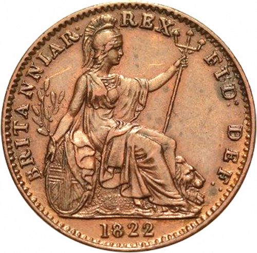 Farthing Reverse Image minted in UNITED KINGDOM in 1822 (1820-30 - George IV)  - The Coin Database