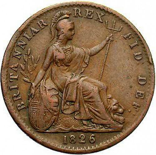 Farthing Reverse Image minted in UNITED KINGDOM in 1826 (1820-30 - George IV)  - The Coin Database