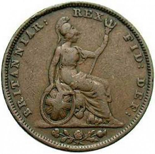 Farthing Reverse Image minted in UNITED KINGDOM in 1827 (1820-30 - George IV)  - The Coin Database