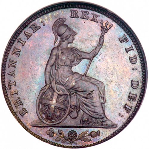 Farthing Reverse Image minted in UNITED KINGDOM in 1828 (1820-30 - George IV)  - The Coin Database