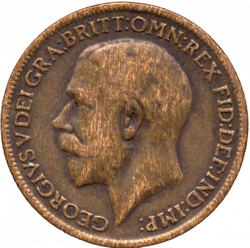 Farthing Obverse Image minted in UNITED KINGDOM in 1919 (1910-36  -  George V)  - The Coin Database