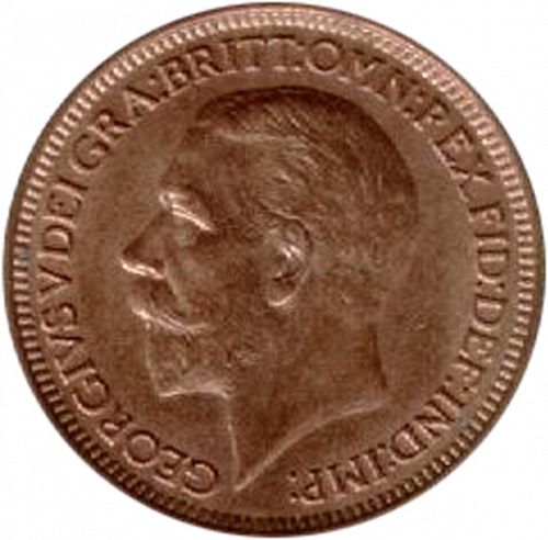 Farthing Obverse Image minted in UNITED KINGDOM in 1929 (1910-36  -  George V)  - The Coin Database