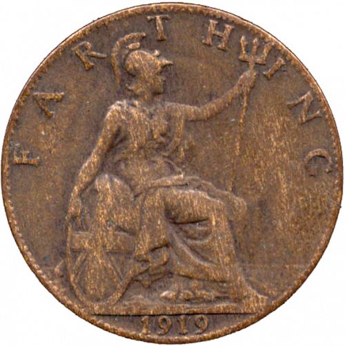 Farthing Reverse Image minted in UNITED KINGDOM in 1919 (1910-36  -  George V)  - The Coin Database