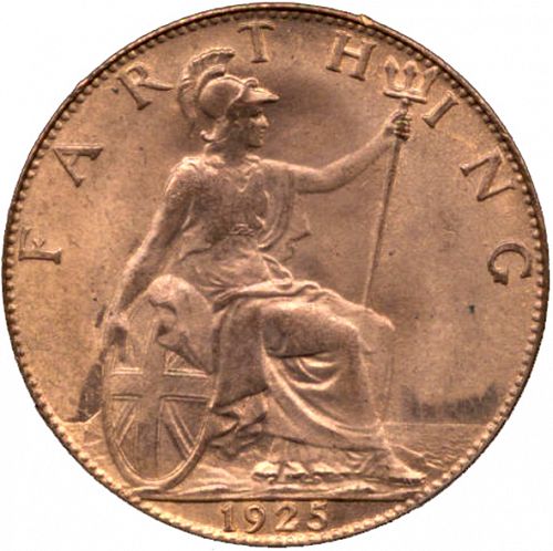 Farthing Reverse Image minted in UNITED KINGDOM in 1925 (1910-36  -  George V)  - The Coin Database