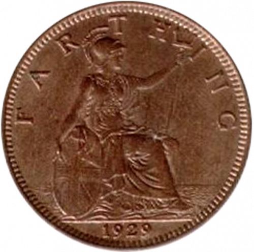 Farthing Reverse Image minted in UNITED KINGDOM in 1929 (1910-36  -  George V)  - The Coin Database