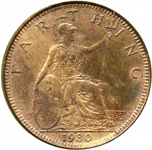 Farthing Reverse Image minted in UNITED KINGDOM in 1930 (1910-36  -  George V)  - The Coin Database