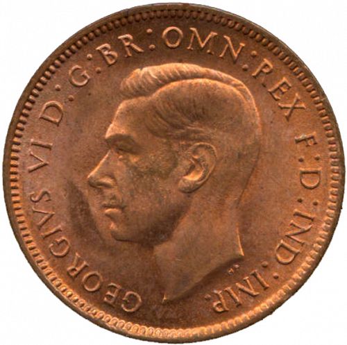 Farthing Obverse Image minted in UNITED KINGDOM in 1944 (1937-52 - George VI)  - The Coin Database