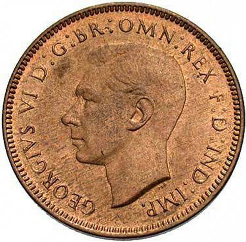 Farthing Obverse Image minted in UNITED KINGDOM in 1947 (1937-52 - George VI)  - The Coin Database