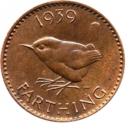 Farthing Reverse Image minted in UNITED KINGDOM in 1939 (1937-52 - George VI)  - The Coin Database