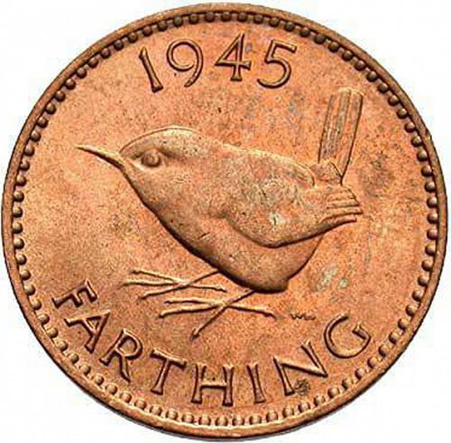 Farthing Reverse Image minted in UNITED KINGDOM in 1945 (1937-52 - George VI)  - The Coin Database