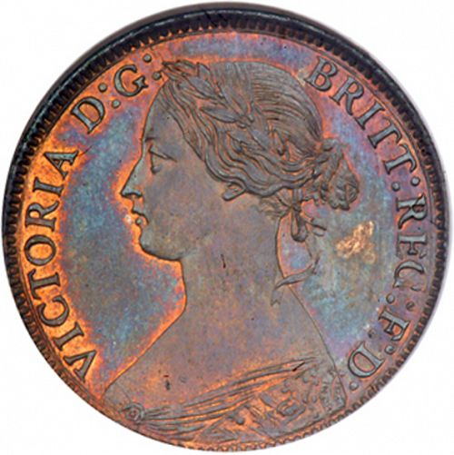 Farthing Obverse Image minted in UNITED KINGDOM in 1861 (1837-01  -  Victoria)  - The Coin Database