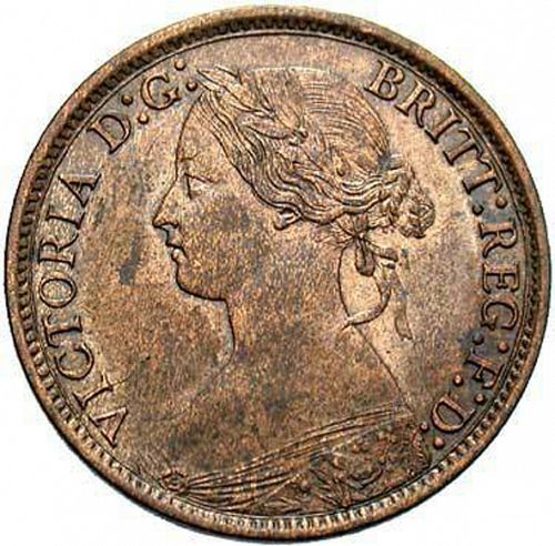 Farthing Obverse Image minted in UNITED KINGDOM in 1866 (1837-01  -  Victoria)  - The Coin Database