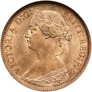 Farthing Obverse Image minted in UNITED KINGDOM in 1873 (1837-01  -  Victoria)  - The Coin Database
