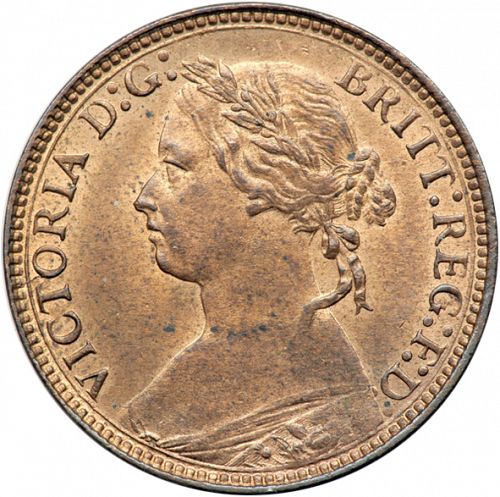 Farthing Obverse Image minted in UNITED KINGDOM in 1875H (1837-01  -  Victoria)  - The Coin Database