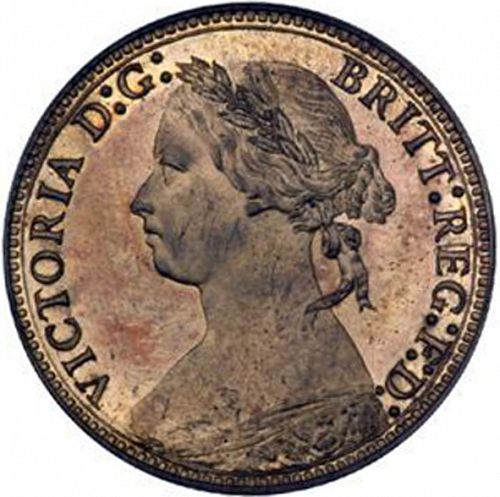 Farthing Obverse Image minted in UNITED KINGDOM in 1878 (1837-01  -  Victoria)  - The Coin Database
