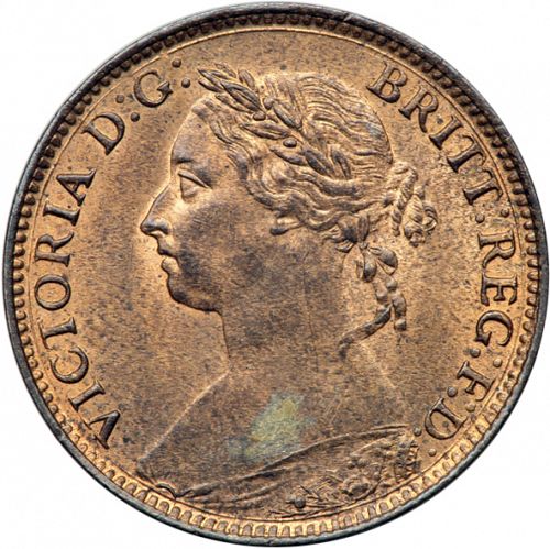 Farthing Obverse Image minted in UNITED KINGDOM in 1881 (1837-01  -  Victoria)  - The Coin Database