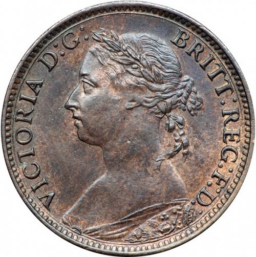 Farthing Obverse Image minted in UNITED KINGDOM in 1883 (1837-01  -  Victoria)  - The Coin Database