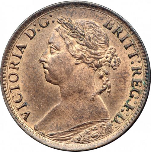 Farthing Obverse Image minted in UNITED KINGDOM in 1884 (1837-01  -  Victoria)  - The Coin Database