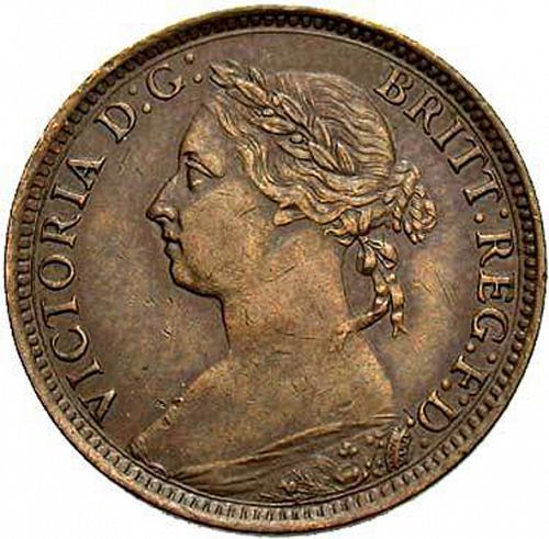 Farthing Obverse Image minted in UNITED KINGDOM in 1885 (1837-01  -  Victoria)  - The Coin Database
