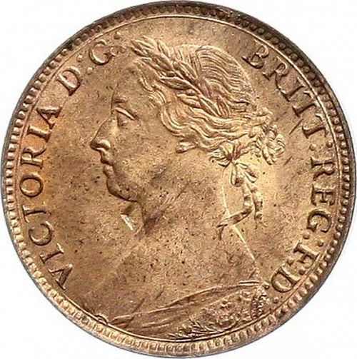 Farthing Obverse Image minted in UNITED KINGDOM in 1887 (1837-01  -  Victoria)  - The Coin Database