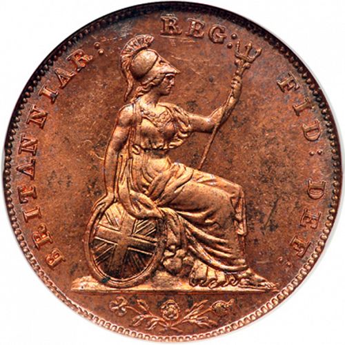 Farthing Reverse Image minted in UNITED KINGDOM in 1858 (1837-01  -  Victoria)  - The Coin Database