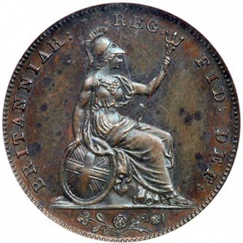 Farthing Reverse Image minted in UNITED KINGDOM in 1860 (1837-01  -  Victoria)  - The Coin Database