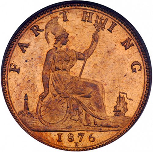 Farthing Reverse Image minted in UNITED KINGDOM in 1876H (1837-01  -  Victoria)  - The Coin Database
