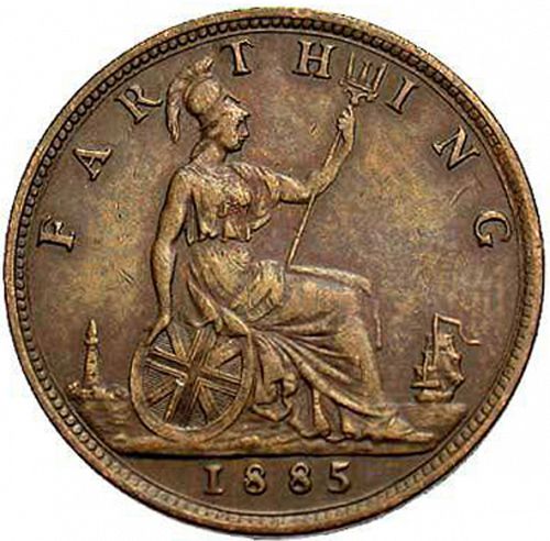 Farthing Reverse Image minted in UNITED KINGDOM in 1885 (1837-01  -  Victoria)  - The Coin Database