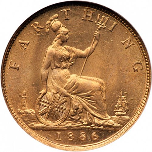Farthing Reverse Image minted in UNITED KINGDOM in 1886 (1837-01  -  Victoria)  - The Coin Database