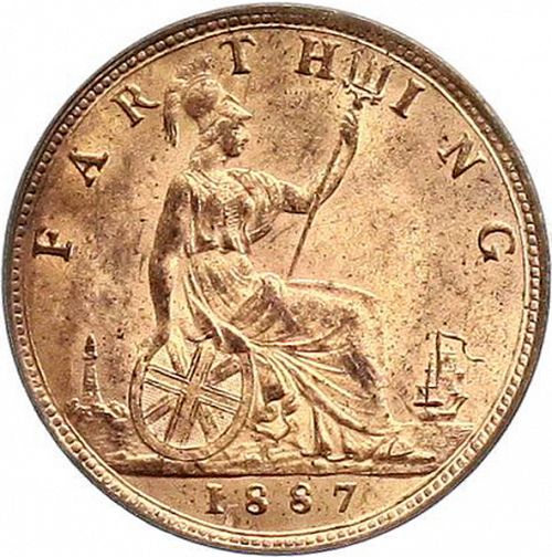 Farthing Reverse Image minted in UNITED KINGDOM in 1887 (1837-01  -  Victoria)  - The Coin Database