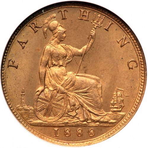 Farthing Reverse Image minted in UNITED KINGDOM in 1888 (1837-01  -  Victoria)  - The Coin Database