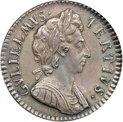 Farthing Obverse Image minted in UNITED KINGDOM in 1698 (1694-01 - William III)  - The Coin Database