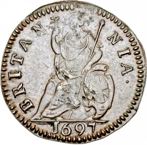Farthing Reverse Image minted in UNITED KINGDOM in 1697 (1694-01 - William III)  - The Coin Database