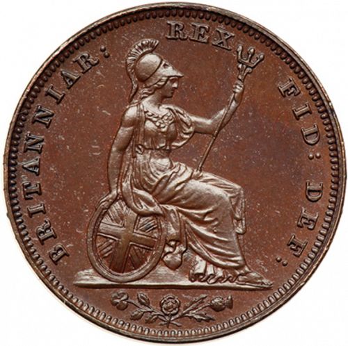 Farthing Reverse Image minted in UNITED KINGDOM in 1831 (1830-37 - William IV)  - The Coin Database