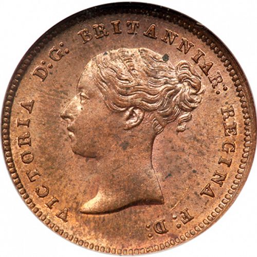 Half Farthing Obverse Image minted in UNITED KINGDOM in 1844 (1837-01  -  Victoria)  - The Coin Database