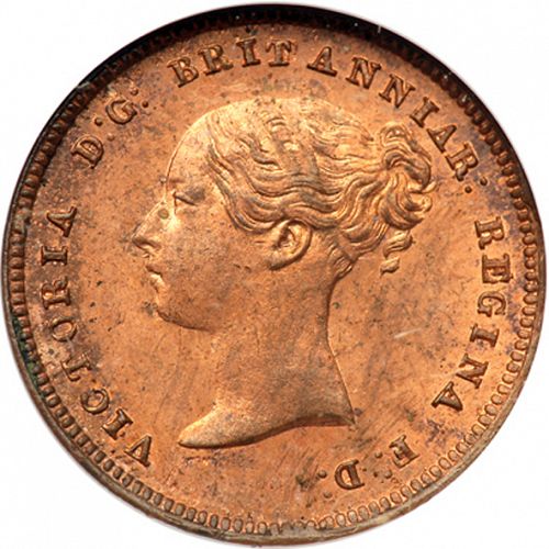 Half Farthing Obverse Image minted in UNITED KINGDOM in 1847 (1837-01  -  Victoria)  - The Coin Database