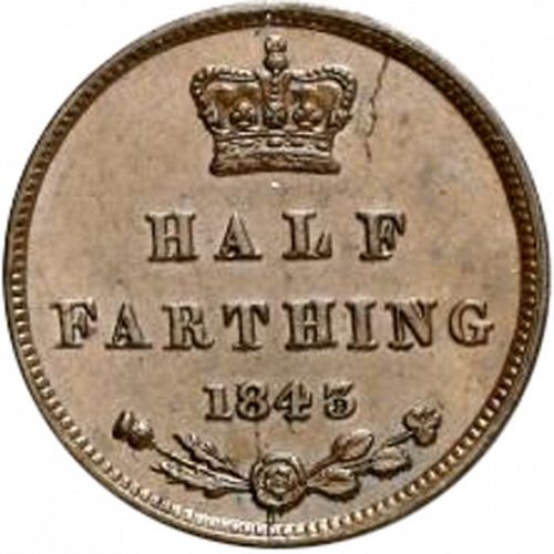 Half Farthing Reverse Image minted in UNITED KINGDOM in 1843 (1837-01  -  Victoria)  - The Coin Database