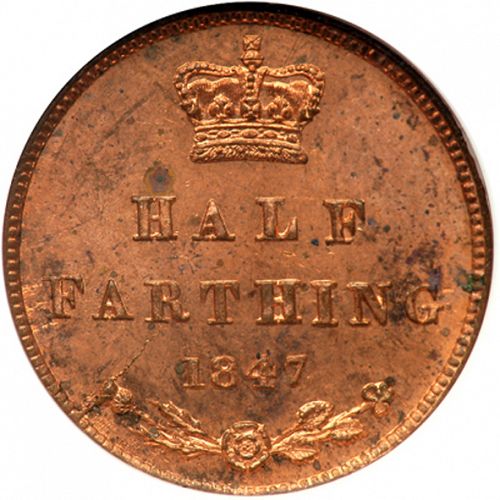 Half Farthing Reverse Image minted in UNITED KINGDOM in 1847 (1837-01  -  Victoria)  - The Coin Database