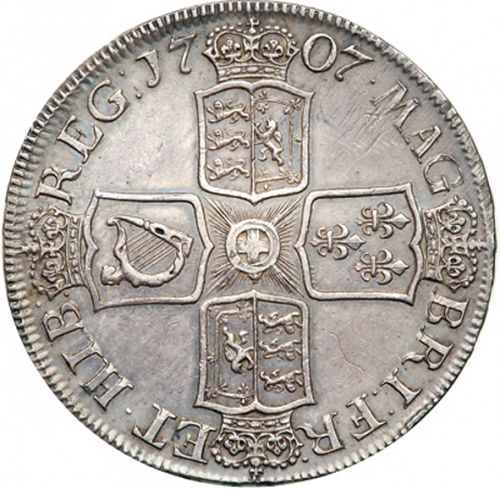 Crown Reverse Image minted in UNITED KINGDOM in 1707 (1701-14 - Anne)  - The Coin Database