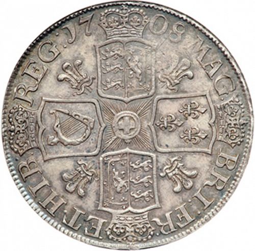 Crown Reverse Image minted in UNITED KINGDOM in 1708 (1701-14 - Anne)  - The Coin Database