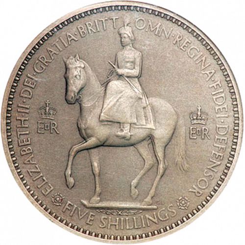 Crown Obverse Image minted in UNITED KINGDOM in 1953 (1953-70  -  Elizabeth II)  - The Coin Database