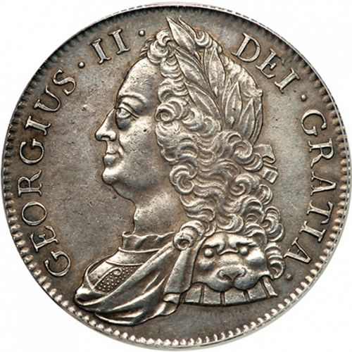 Crown Obverse Image minted in UNITED KINGDOM in 1743 (1727-60 - George II)  - The Coin Database